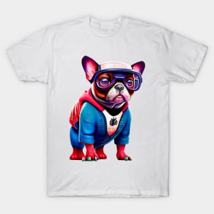 Super Frenchie: Red and Blue Hoodie T-Shirt